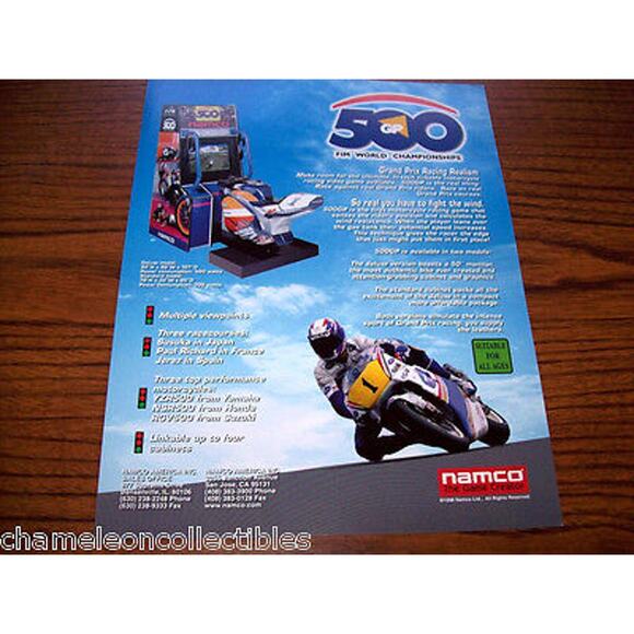 500 GP 1998 ORIGINAL NOS VIDEO ARCADE GAME MACHINE FLYER Vintage Retro - Picture 1 of 1